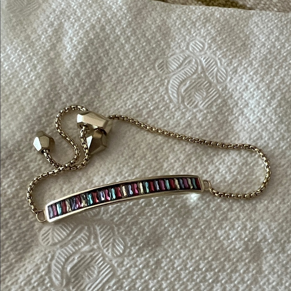 Kendra Scott Gold Bracelet with Multicolor Bar
